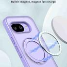For Google Pixel 9a kalebol MagSafe Metal Ring Holder Phone Case(Light Purple) - 2