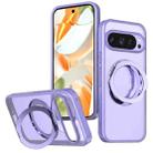 For Google Pixel 9 Pro kalebol MagSafe Metal Ring Holder Phone Case(Light Purple) - 1