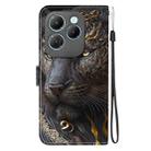 For Infinix Hot 40 / Hot 40 Pro Crystal Texture Colored Drawing Leather Phone Case(Black Gold Lion) - 3
