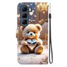 For Infinix Hot 50 4G Crystal Texture Colored Drawing Leather Phone Case(Diamond Bear) - 3