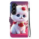 For Infinix Hot 50 Pro+ 4G Crystal Texture Colored Drawing Leather Phone Case(Rose Cat) - 3