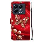 For Infinix Note 40 5G Crystal Texture Colored Drawing Leather Phone Case(Pearl Butterfly Rose) - 3