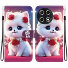 For Tecno Camon 30S / Camon 30S Pro Crystal Texture Colored Drawing Leather Phone Case(Rose Cat) - 1