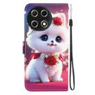 For Tecno Camon 30S / Camon 30S Pro Crystal Texture Colored Drawing Leather Phone Case(Rose Cat) - 3