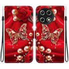 For Tecno Camon 30S / Camon 30S Pro Crystal Texture Colored Drawing Leather Phone Case(Pearl Butterfly Rose) - 1