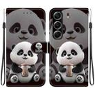 For Tecno Camon 40 Crystal Texture Colored Drawing Leather Phone Case(Milk Tea Bear) - 1