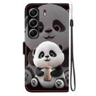 For Tecno Camon 40 Crystal Texture Colored Drawing Leather Phone Case(Milk Tea Bear) - 3