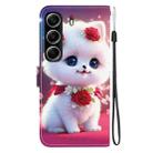 For Tecno Camon 40 Crystal Texture Colored Drawing Leather Phone Case(Rose Cat) - 3