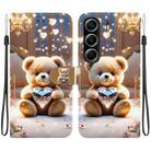 For Tecno Camon 40 Crystal Texture Colored Drawing Leather Phone Case(Diamond Bear) - 1
