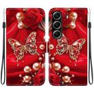 For Tecno Camon 40 Crystal Texture Colored Drawing Leather Phone Case(Pearl Butterfly Rose) - 1