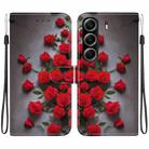 For Tecno Camon 40 Crystal Texture Colored Drawing Leather Phone Case(Red Roses) - 1