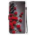 For Tecno Camon 40 Crystal Texture Colored Drawing Leather Phone Case(Red Roses) - 3
