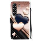 For Tecno Camon 40 Pro Crystal Texture Colored Drawing Leather Phone Case(Love Heart) - 3
