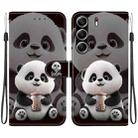 For Tecno Camon 40 Pro Crystal Texture Colored Drawing Leather Phone Case(Milk Tea Bear) - 1