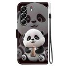 For Tecno Camon 40 Pro Crystal Texture Colored Drawing Leather Phone Case(Milk Tea Bear) - 3