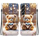 For Tecno Camon 40 Pro Crystal Texture Colored Drawing Leather Phone Case(Diamond Bear) - 1