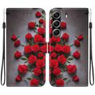 For Tecno Camon 40 Pro Crystal Texture Colored Drawing Leather Phone Case(Red Roses) - 1