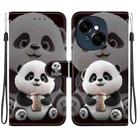 For Tecno Pop 9 4G / Spark Go 1 Crystal Texture Colored Drawing Leather Phone Case(Milk Tea Bear) - 1