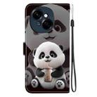 For Tecno Pop 9 4G / Spark Go 1 Crystal Texture Colored Drawing Leather Phone Case(Milk Tea Bear) - 3