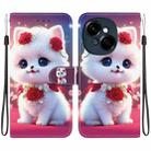 For Tecno Pop 9 4G / Spark Go 1 Crystal Texture Colored Drawing Leather Phone Case(Rose Cat) - 1