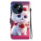 For Tecno Pop 9 4G / Spark Go 1 Crystal Texture Colored Drawing Leather Phone Case(Rose Cat) - 3
