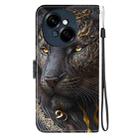 For Tecno Pop 9 4G / Spark Go 1 Crystal Texture Colored Drawing Leather Phone Case(Black Gold Lion) - 3