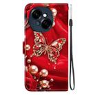 For Tecno Pop 9 4G / Spark Go 1 Crystal Texture Colored Drawing Leather Phone Case(Pearl Butterfly Rose) - 3