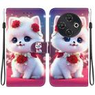 For Tecno Pop 9 5G / Spark 30C 5G Crystal Texture Colored Drawing Leather Phone Case(Rose Cat) - 1