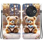 For Tecno Pop 9 5G / Spark 30C 5G Crystal Texture Colored Drawing Leather Phone Case(Diamond Bear) - 1