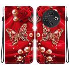 For Tecno Pop 9 5G / Spark 30C 5G Crystal Texture Colored Drawing Leather Phone Case(Pearl Butterfly Rose) - 1
