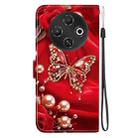 For Tecno Pop 9 5G / Spark 30C 5G Crystal Texture Colored Drawing Leather Phone Case(Pearl Butterfly Rose) - 3