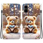 For Tecno Pop 10 / Spark Go 2 4G Crystal Texture Colored Drawing Leather Phone Case(Diamond Bear) - 1