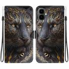 For Tecno Pop 10 / Spark Go 2 4G Crystal Texture Colored Drawing Leather Phone Case(Black Gold Lion) - 1