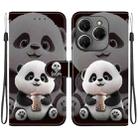 For Tecno Spark 20 Pro 4G Crystal Texture Colored Drawing Leather Phone Case(Milk Tea Bear) - 1