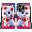 For Tecno Spark 20 Pro 4G Crystal Texture Colored Drawing Leather Phone Case(Rose Cat) - 1