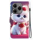 For Tecno Spark 20 Pro 4G Crystal Texture Colored Drawing Leather Phone Case(Rose Cat) - 3