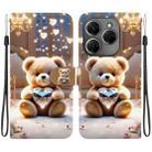 For Tecno Spark 20 Pro 4G Crystal Texture Colored Drawing Leather Phone Case(Diamond Bear) - 1