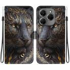 For Tecno Spark 20 Pro 4G Crystal Texture Colored Drawing Leather Phone Case(Black Gold Lion) - 1
