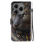 For Tecno Spark 20 Pro 4G Crystal Texture Colored Drawing Leather Phone Case(Black Gold Lion) - 3