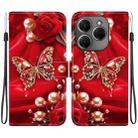 For Tecno Spark 20 Pro 4G Crystal Texture Colored Drawing Leather Phone Case(Pearl Butterfly Rose) - 1