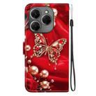 For Tecno Spark 20 Pro 4G Crystal Texture Colored Drawing Leather Phone Case(Pearl Butterfly Rose) - 3
