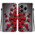 For Tecno Spark 20 Pro 4G Crystal Texture Colored Drawing Leather Phone Case(Red Roses) - 1