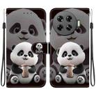 For Tecno Spark 20 Pro+ Crystal Texture Colored Drawing Leather Phone Case(Milk Tea Bear) - 1