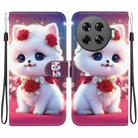 For Tecno Spark 20 Pro+ Crystal Texture Colored Drawing Leather Phone Case(Rose Cat) - 1