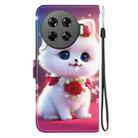 For Tecno Spark 20 Pro+ Crystal Texture Colored Drawing Leather Phone Case(Rose Cat) - 3