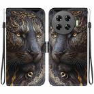 For Tecno Spark 20 Pro+ Crystal Texture Colored Drawing Leather Phone Case(Black Gold Lion) - 1