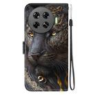 For Tecno Spark 20 Pro+ Crystal Texture Colored Drawing Leather Phone Case(Black Gold Lion) - 3