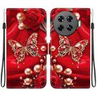 For Tecno Spark 20 Pro+ Crystal Texture Colored Drawing Leather Phone Case(Pearl Butterfly Rose) - 1