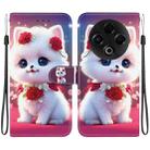 For Tecno Spark 30 4G Crystal Texture Colored Drawing Leather Phone Case(Rose Cat) - 1