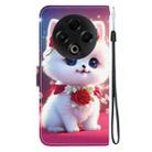 For Tecno Spark 30 4G Crystal Texture Colored Drawing Leather Phone Case(Rose Cat) - 3